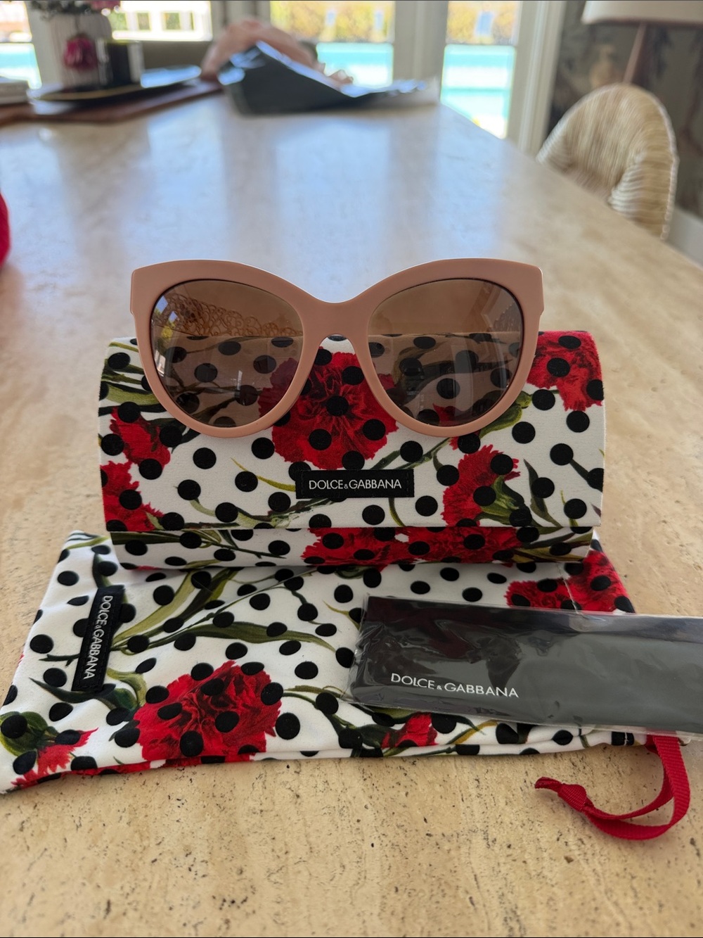 Dolce & Gabbana DG4211 Pink Cat Eye Sunglasses w/ Original Case & Accessories